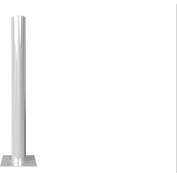 Barrier bollard | Steel tube  152 x 3.2 mm | stationary | for dowel fixing | hot-dip galvanized | total length: 1500 mm | without signal